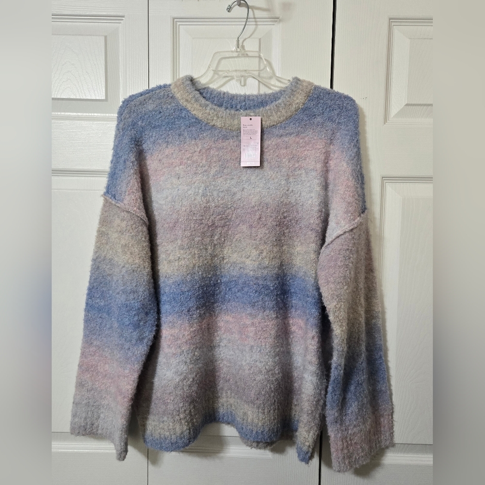 Multicolor Pastel Ombre Sweater, Size Large, Wild Fable, New With Tags